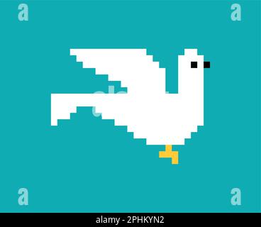 Pigeon pixel Art. Pixélisé Dove 8 bits Illustration de Vecteur