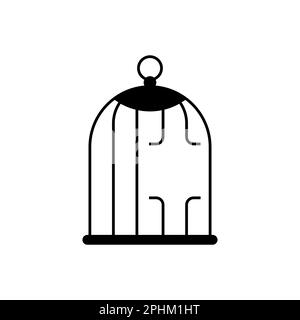 Cage cassée avec barres pliées. concept de liberté Illustration de Vecteur