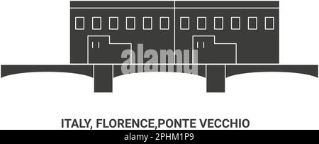 Italie, Florence, Ponte Vecchio, illustration vectorielle de voyage Illustration de Vecteur