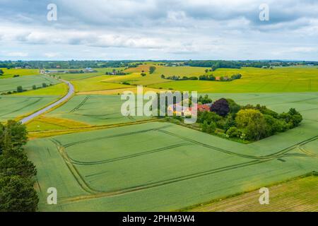 Paysage agricole de l'île mon au Danemark. Banque D'Images