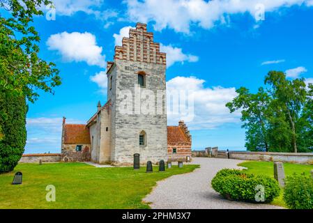 Vue sur l'église Hojerup au Danemark. Banque D'Images