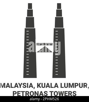 Malaisie, Kuala Lumpur, Petronas Towers voyage illustration vectorielle Illustration de Vecteur