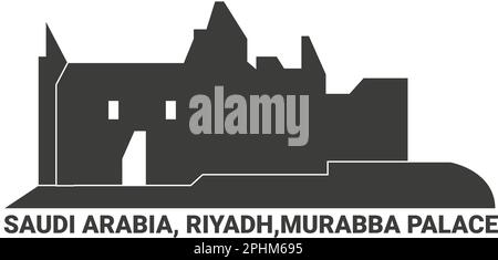 Arabie Saoudite, Riyad, Palais Murabba, illustration vectorielle de voyage Illustration de Vecteur