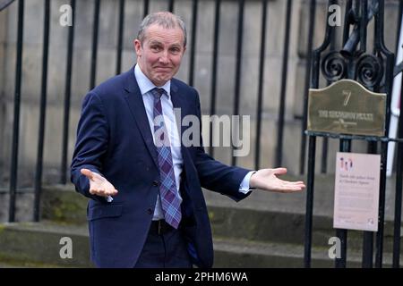 Michael Matheson MSP arrivant à Bute House, Édimbourg, avant la première réunion du cabinet pour Humza Yousaf, le premier ministre écossais nouvellement élu. Date de la photo: Mercredi 29 mars 2023. Banque D'Images