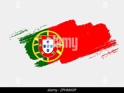 Grunge artistique drapeau du Portugal isolé sur fond blanc. Texture élégante du drapeau national Illustration de Vecteur
