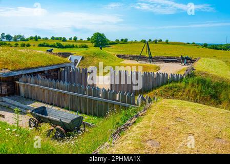 Site historique de Dybbol Banke commémorant la guerre entre la Prusse et le Danemark en 1864 près de Sonderborg, au Danemark Banque D'Images