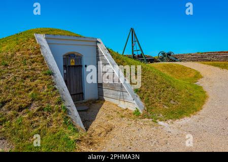 Site historique de Dybbol Banke commémorant la guerre entre la Prusse et le Danemark en 1864 près de Sonderborg, au Danemark Banque D'Images