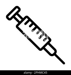Icône de ligne épaisse du vecteur de seringue pour usage personnel et commercial. Banque D'Images