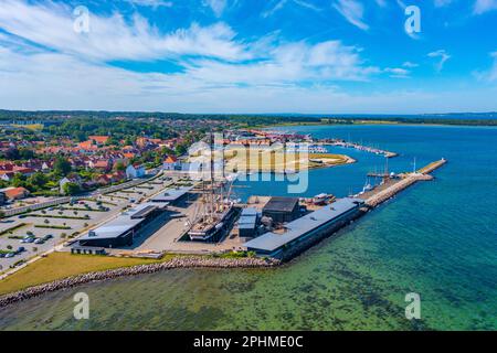 Bateau historique Fregatten Jylland à Ebeltoft, Danemark. Banque D'Images