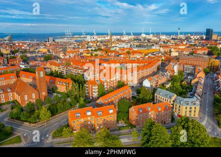 Vue panoramique sur la ville danoise d'Aarhus. Banque D'Images