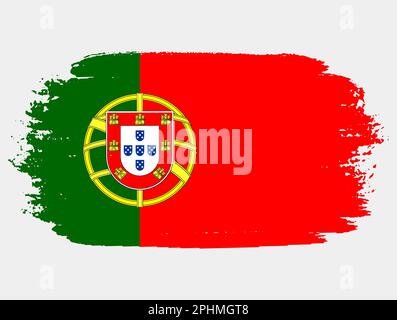 Grunge artistique drapeau du Portugal isolé sur fond blanc. Texture élégante du drapeau national Illustration de Vecteur