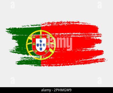 Grunge artistique drapeau du Portugal isolé sur fond blanc. Texture élégante du drapeau national Illustration de Vecteur