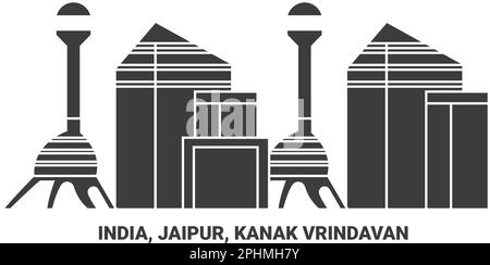 Inde, Jaipur, Kanak Vrindavan Voyage vecteur illustration Illustration de Vecteur
