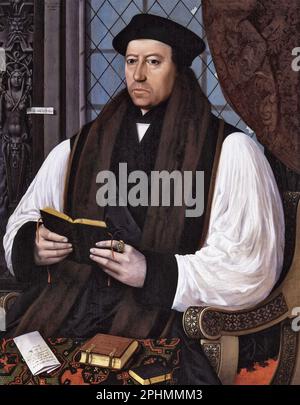 THOMAS CRANMER (1489-1556), Archevêque de Canterbury, tenant une copie du premier Livre anglais de la prière commune i 1545 Banque D'Images