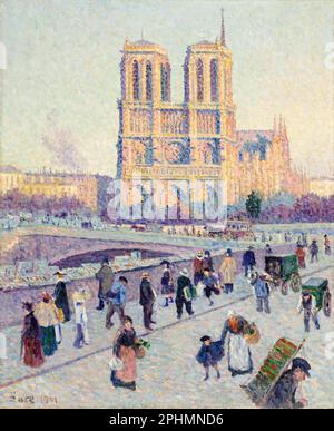 Maximilien Luce, le Quai Saint-Michel et notre-Dame, peinture à l'huile sur toile, 1901 Banque D'Images