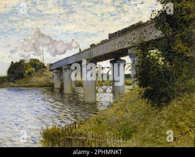 Claude Monet, le pont ferroviaire d'Argenteuil, peinture de paysage à l'huile sur toile, 1873-1874 Banque D'Images