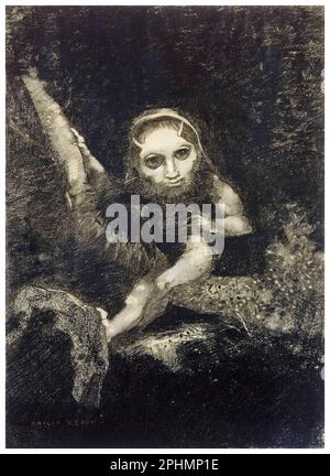 Odilon Redon, Caliban, dessin charloal, 1881 Banque D'Images