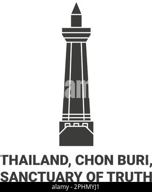 Thaïlande, Chon Buri, Sanctuaire de la vérité Voyage illustration vecteur Illustration de Vecteur