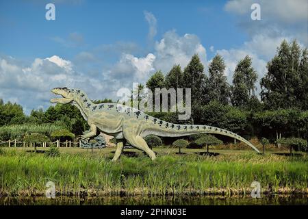 Parc dinozaurów W Łebie W północnej Polsce nad morzem Bałtyckim. Banque D'Images