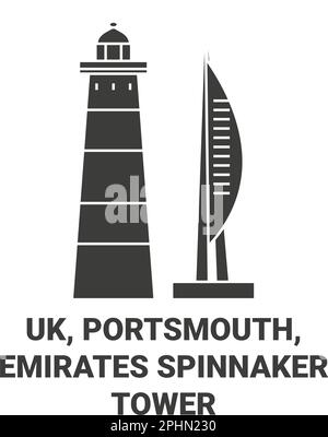 Angleterre, Portsmouth, Emirates Spinnaker Tower Voyage scénario illustration Illustration de Vecteur