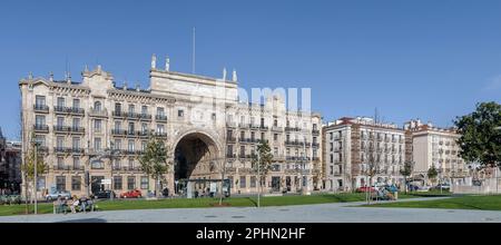 Banco Santander siège dans la ville de Santander, Cantabrie, nord de l'Espagne, Europe Banque D'Images