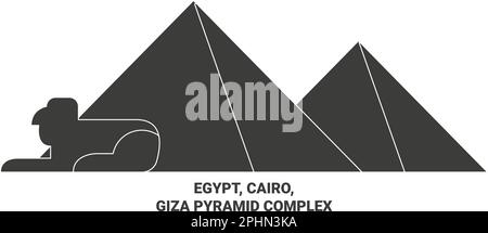 Égypte, le Caire, Giza Pyramid complexe Voyage repère illustration vecteur Illustration de Vecteur