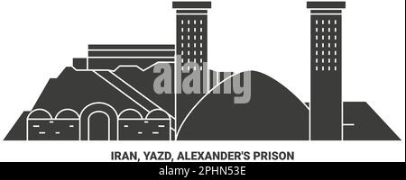 Iran, Yazd, Alexander's prison Voyage repère illustration vecteur Illustration de Vecteur