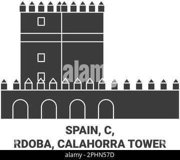 Espagne, Cordoba, Tour Calahorra Voyage repère illustration vecteur Illustration de Vecteur