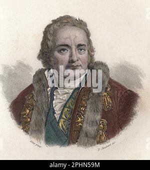 Portrait de Jean Antoine (Jean - Antoine ) Chaptal, comte de Chanteloup (1756-1832), chimiste et homme politique francais.Gravure vers 1835 Banque D'Images