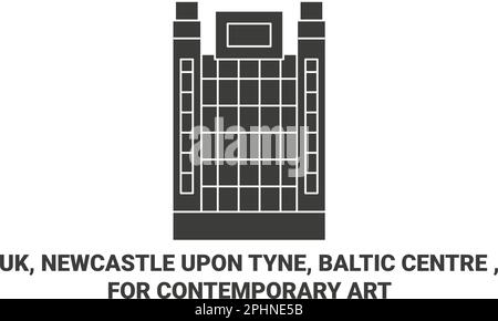 Angleterre, Newcastle upon Tyne, Baltic Centre , pour l'art contemporain Voyage repère illustration vecteur Illustration de Vecteur