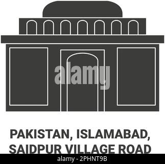 Pakistan, Islamabad, Saidpur Village Road voyage illustration du vecteur de repère Illustration de Vecteur