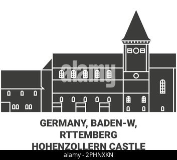 Allemagne, Badenw, Rttemberghostinzollern Château voyage illustration vectorielle Illustration de Vecteur