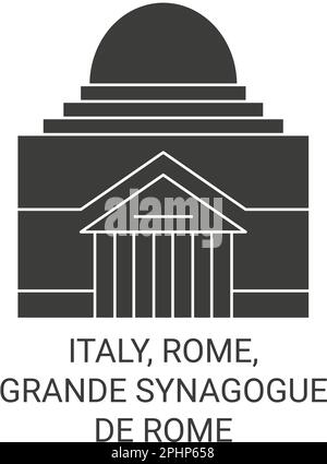 Italie, Rome, Grande Synagogue de Rome. illustration du vecteur de repère de déplacement Illustration de Vecteur