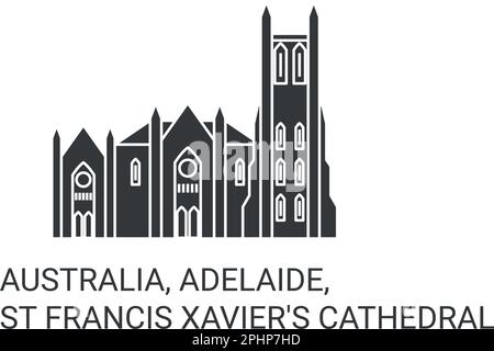 L'Australie, Adélaïde, la cathédrale Saint-François-Xavier voyage illustration vectorielle Illustration de Vecteur