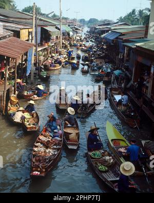 Thaïlande. Bangkok. Marché flottant de Damnoen Saduak. Banque D'Images