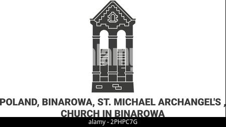 Pologne, Binarowa, St. Michael Archangel's , Église de Binarowa Voyage repère illustration vecteur Illustration de Vecteur