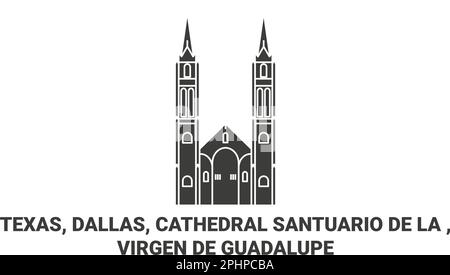 États-Unis, Texas, Dallas, Cathedral Santuario de la , Virgen de Guadalupe Voyage repère illustration vecteur Illustration de Vecteur