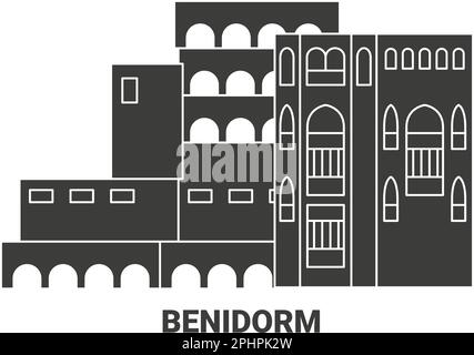 Espagne, Benidorm voyage illustration vecteur Illustration de Vecteur