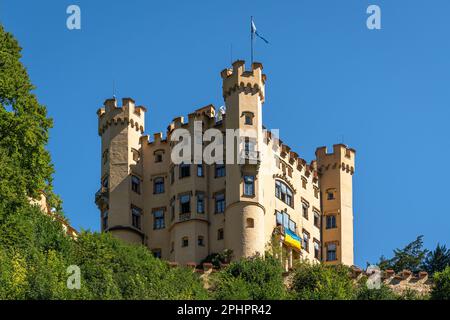 Le château Hohenschwangau (Schloss Hohenschwangau), résidence d'enfance du roi Louis II de Bavière, Allemagne Banque D'Images