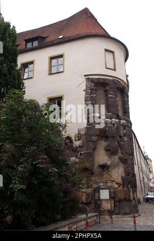 Les vestiges de la tour est de la Porta Praetoria de l'époque romaine, Regensburg, Bavière, Bayern, Allemagne, Europe, site du patrimoine mondial de l'UNESCO Banque D'Images