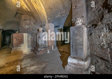 Teatro romano antico di Ercolano, Parco archeologico di Ercolano, Naples, Campanie Banque D'Images