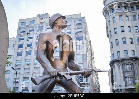 14 mars 2023, Buenos Aires, Argentine: Monument en hommage aux soldats anciens combattants et tombés dans les Malvinas, Falkland, la guerre pour leur patriotisme dans Banque D'Images