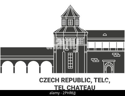 République tchèque, Telc, tel Chteau Voyage repère illustration vecteur Illustration de Vecteur