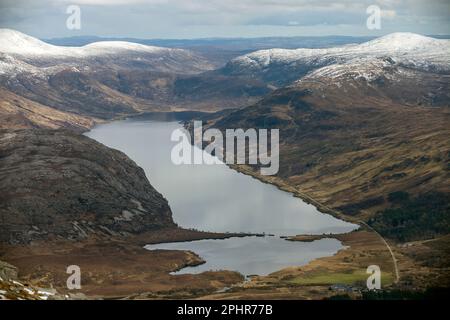 Du sommet de Ben Stack en regardant vers le Loch More Banque D'Images