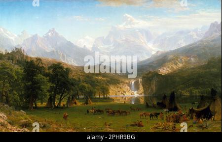 Les montagnes Rocheuses, pic de Lander (1863), peinture d'Albert Bierstadt Banque D'Images