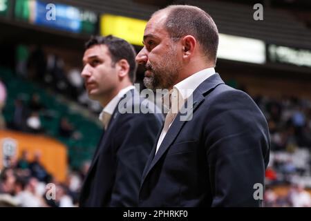 BARCELONE, ESPAGNE - MARS 29: Carles Duran de Joventut Badalona lors du match Eurocup entre Joventut Badalona et 7Bet-Lietkabelis Panevezys au Pavellon Olimpico de Badalona sur 29 mars 2023 à Barcelone, Espagne (photo de David Ramirez/DAX Images) Banque D'Images