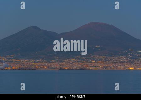 Vue sur le Vésuve vulcano en Italie. Banque D'Images