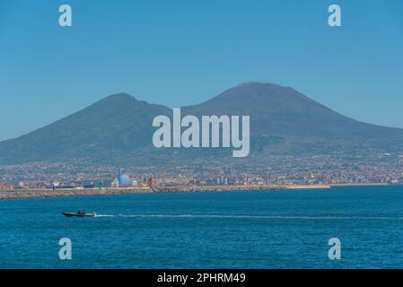 Vésuve vulcano vue de Naples en Italie. Banque D'Images