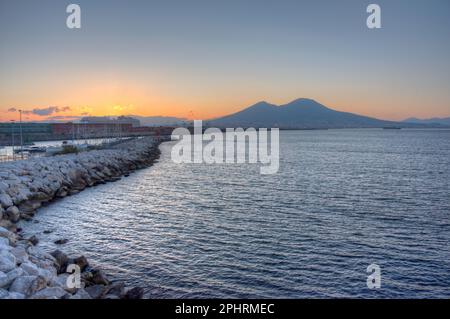Vue sur le Vésuve vulcano en Italie. Banque D'Images