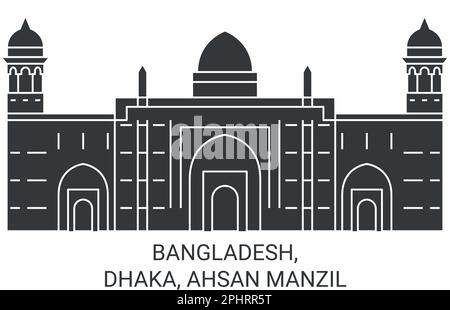 Bangladesh, Dhaka, Ahsan Manzil voyage illustration vectorielle Illustration de Vecteur